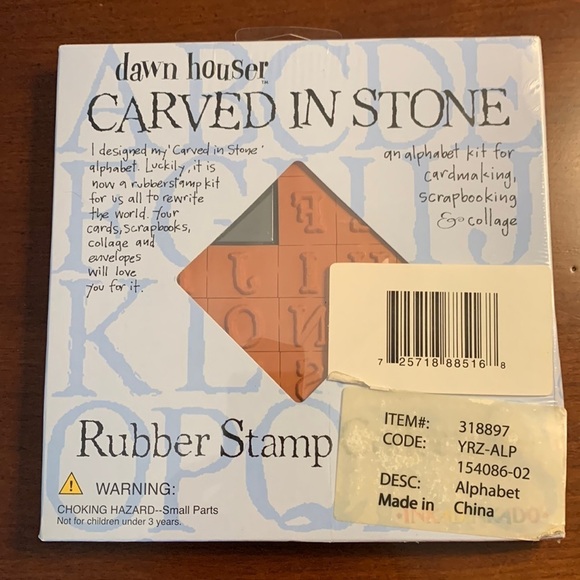 Inkadinkado Rubber Stamp 26 Piece Alphabet Set Carved in Stone by Dawn Houser - Picture 1 of 2